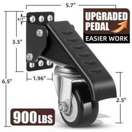 SPACECARE Workbench Casters kit 900Lbs Heavy Duty Quick Release 2 Mounting Options Retractable Workbench Stepdown Caster Wheels Adjustable Polyurethane Durable Steel Construction (Set of 4)