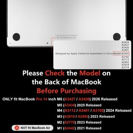 MEEgoodo Case for MacBook Pro 14 inch (M5/M4/M3/M2/M1) Pro/Max 2026 2025 2024 2023 2021, Laptop Case Fit Model A3427/A3426/A3434/A3112/A3401/A3185/A2918/A2992/A2779/A2442, White Polka Dot