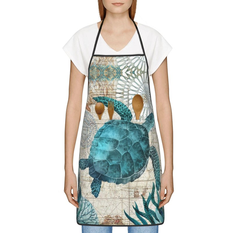 MIFSOIAVV Sea Turtle Ocean Animal Landscape Oven Mitts and Pot
