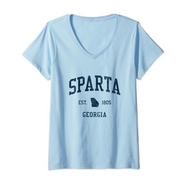 Womens Sparta GA Vintage Athletic Sports JSN1 V-Neck T-Shirt