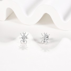 JERWLI Ant Earrings 925 Sterling Silver Ant Insect Studs Earrings Jewelry for Women