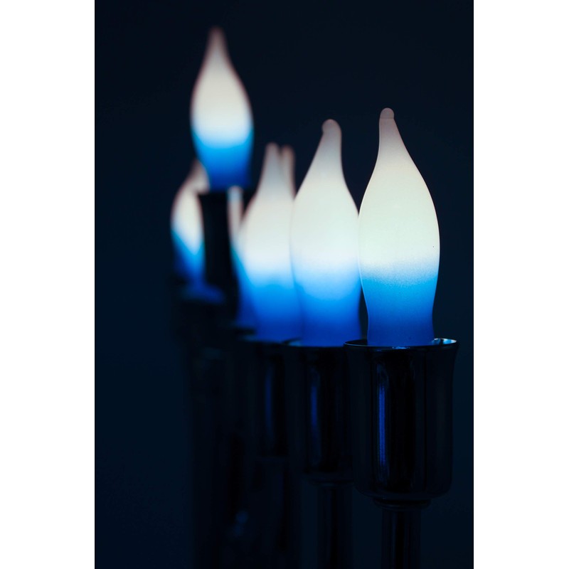 The Dreidel Company Menorah Bulbs, 10 Blue and White Electric
