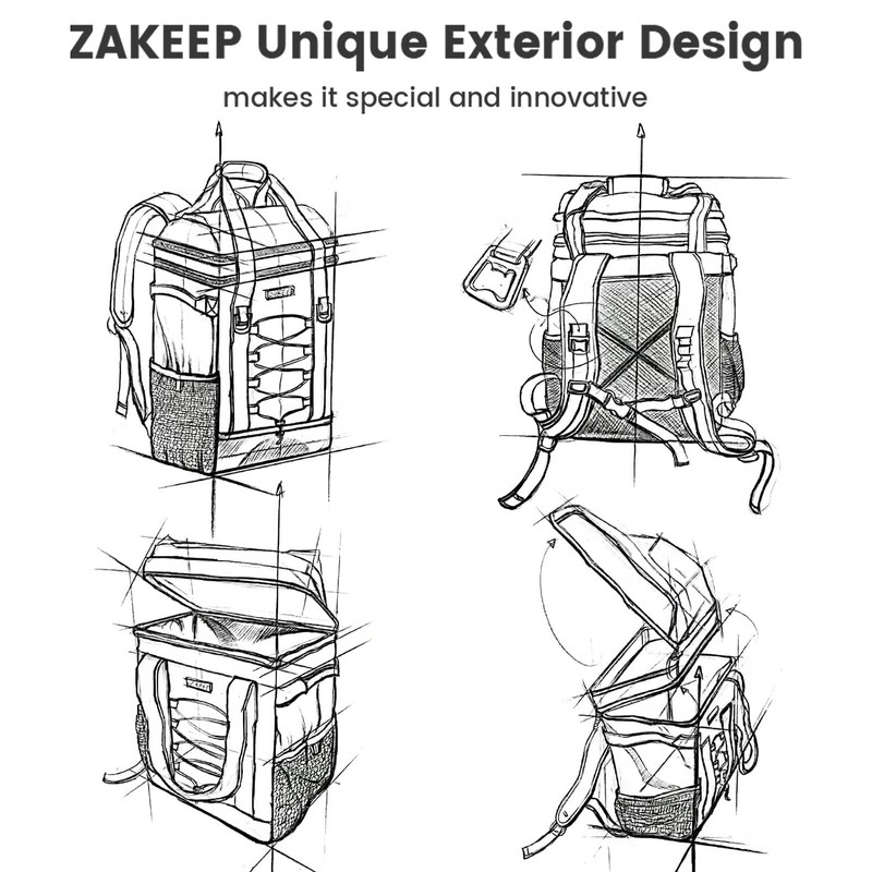 ZAKEEP Cooler Backpack, 36 Cans Multifunctional Leakproof Cooler Backpack with