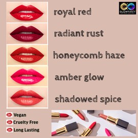 GLOWFINITY Matte Velvet Lipstick, Long Lasting, Soft Cream, Vegan, Cruelty Free, Lightweight, High Impact Lipcolor, Ultra Hydrating, Shea Butter, High Pigment Lipstick, Gift for Women- Honeycomb Haze