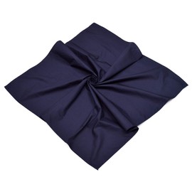 Premium Large Pure Cotton Solid Color Square Scarf Wrap 34", Navy