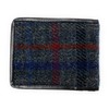Mens Harris Tweed Trifold Wallet (Slate Grey Check)