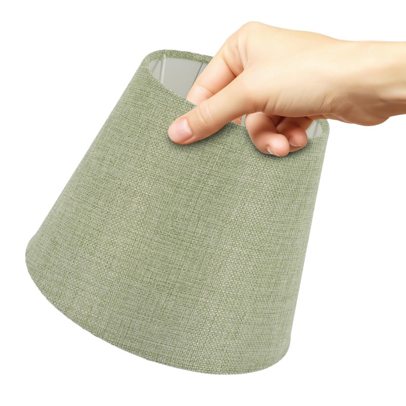Totority Green Bedside Lamps Lampshade Taper Fabric Lampshade Simple Style