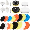 Glarks 26Pcs 3inch 5inch Car Foam Drill Polishing Pad Kit,