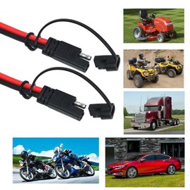 KUNCAN SAE to SAE Extension Cable 12AWG - 6FT DC Power Heavy Duty Cord 2 Pin Quick Disconnect Wire Harness with Waterproof Cover (6FT)