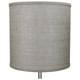 FenchelShades.com 12" Top Diameter x 12" Bottom Diameter 12" Height Cylinder Drum Lampshade USA Made (Burlap Natural)