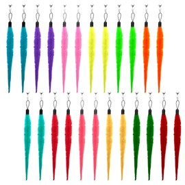 Pack of 24 Cat Wall Toy Replacement Refill Cat Worm Toy Refills Interactive Cat Toy Refill Cat Wand Toy Replacement Leads Furry Tail Worm for Kittens