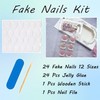 24Pcs White French Tip Press on Toenails Short Square Fake