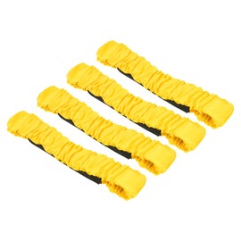 PATIKIL 3 Legged Race Bands, 4 Pack Elastic Tie for Outdoor Birthday Party Field Day Carnival Relay Game, Yellow