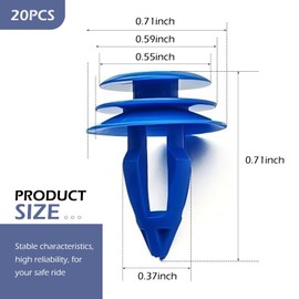 Anyhut 20 PCS Wheel Arch Molding Retainer Clips, Blue Plastic Trim Clips Compatible with Land Rover Range Rover Evoque Discovery, Replaces OEM LR027255