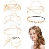 6 Pieces Gold Head Chain Jewelry Bohemian Bridal Headpiece Small