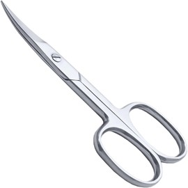 DERDOUT Curved Cuticle Scissors Extra Fine, Stainless Steel Small Manicure Scissors with Precise Pointed Tip Grooming Blades
