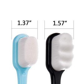DI QIU REN Extra Soft Toothbrush for Sensitive Gums, Manual Toothbrush with 8 Tubes of 10000 Soft Floss Bristle for Gum Care, Protect Fragile Gums Good Cleaning Effect (Blue & Pink)