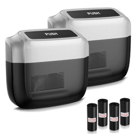 DURASIKO 2 Pcs Car Storage Barrels Car Trash Can Hanging with Lid, 60 Trash Bags for Wet and Dry Separation, Portable Small Trash Can for Car, Office, Bedroom, Living Room, Kitchen, Bathroom (Silver)