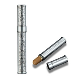 demcigar Cigar Tube, Aluminum Cigar Holders Travel Airtight Single Carving Cigar Tube Humidor Case Outdoors, Gift for Men(Silver)
