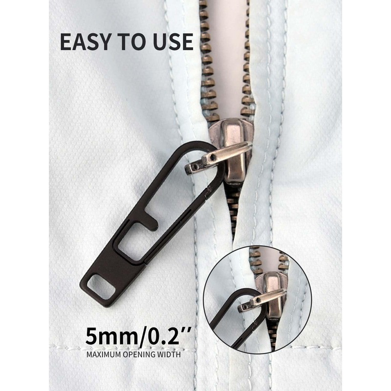TIKIDESIGN Titanium Zip Zipper, Pack of 2 Zip Pendants, Removable
