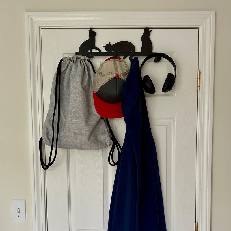 Evelots Over The Door 4 Hook Towel/Coat Rack Hanger Organizer,