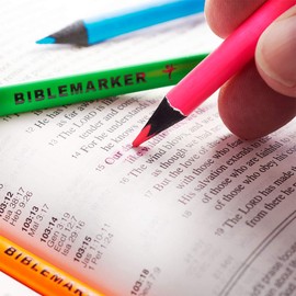 Christian Art Gifts Bible Highlighters, 6 pc Set Assorted Colors, Smudge and Bleed Proof Neon Highlighters for Bible Study, School, Home, Office