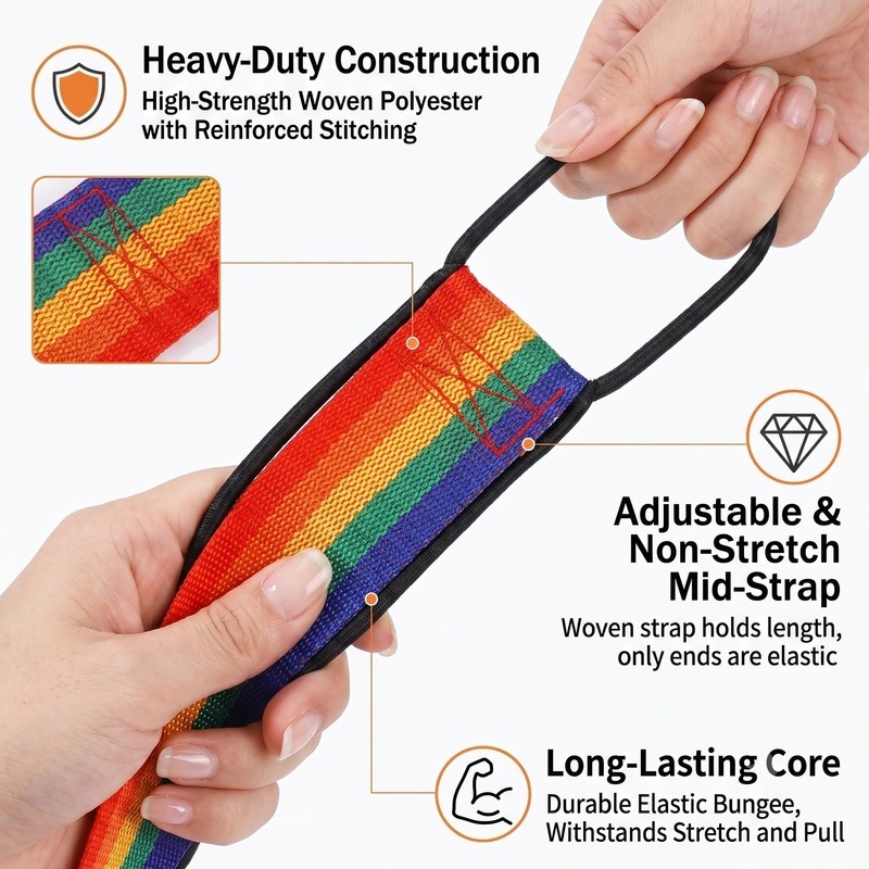 Add-A-Bag Luggage Straps 4 Pack, Adjustable Elastic Bungee Travel Suitcase