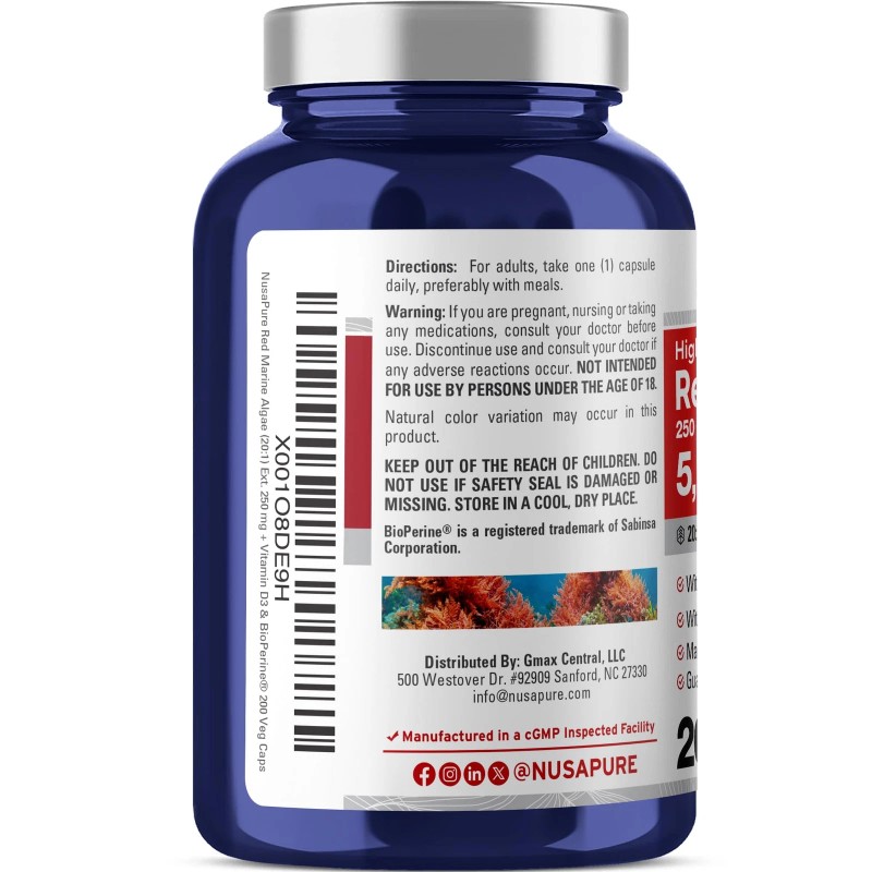 NusaPure Red Marine Algae 201 Extract 250 mg Equivalent to