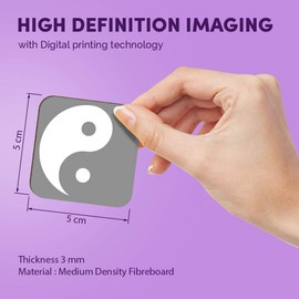 1 x Square MDF Magnets - Yin Yang Yoga Meditation 40156