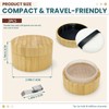 Modixun 2 Pack Bamboo Loose Powder Container with Puff, 30ml