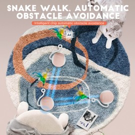 AAA AMUSANG Cat Toys,Interactive Cat Toys for Indoor Cats,Automatic Cat Feather Toy,USB C Rechargeable Cat Toy,Dual Mode Cat Ball Toy,DIY 4 in 1 Kitten Toys,Voice Control Pet Toys (Pink)