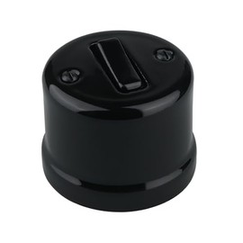 LaMorell LightDesign - Einzelschalter aus schwarzem Porzellan Ø 65 mm