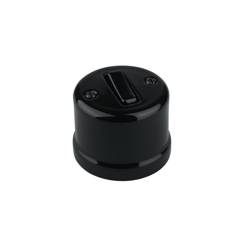 LaMorell LightDesign - Einzelschalter aus schwarzem Porzellan Ø 65 mm
