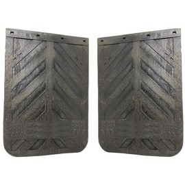 Black Semi Truck and Trailer Mud Flaps - Chevron 24" x 36" Heavy Duty Rubber Pair