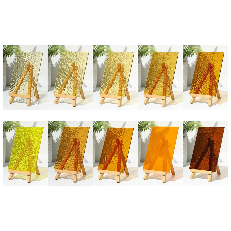 Lanyani 10 Sheets Transparent Stained Glass Sheets, 4x6 inch Colored