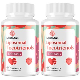 Liposomal Tocotrienols Supplement 1000mg, Vitamin E, High Bioavailability, 95% Delta & 5% Gamma Tocotrienol Capsules, for Immune, Bone, Skin, and Antioxidant Support, No Fillers, No Soy, 2 Pack