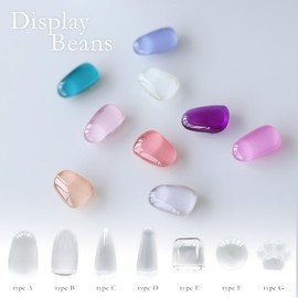 7 Types of Color Chart Choose from Cabochon, Capochon, Glass, Nail Gel, 100 Pieces, Nail Art, Nail Supplies, Color Chart, Stick, Color, Gel Nail Tool, Manicurist, Nail Salon, Clear (Type D)