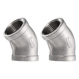 HARFINGTON 45 Degree Elbow Cast Pipe Fitting 1" NPT Female 304 Stainless Steel Elbow Fitting Thread Connector for Water Fuel Air Plumbing Applications