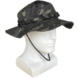 RALSPEC Black Camouflage Boonie Hat Camo Bush Jungle Wide Brim Army Military Sun Cap Cadet Bucket MTP Airsoft