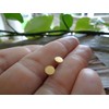 Gold dot stud stainless steel round, golden earrings, anti-allergic