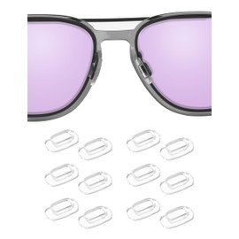 Handwith 6 Pairs Soft Silicone Eyeglass Nose Pads for Oakley Chrystl/Coldfuse/Diecutter, Push-in Anti-Slip Comfort Fit Eyeglass Nose Piece Nose Guard Replacement Kit Clear