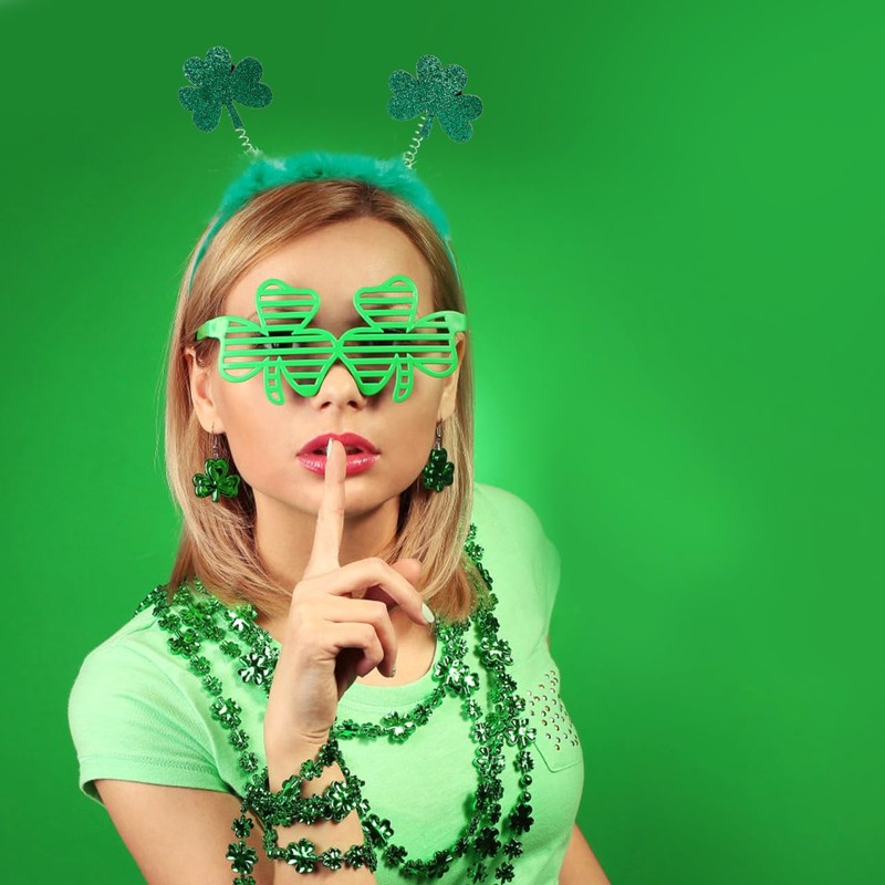 SOLUSTRE Patricks Day Accessories Costume Headband Clover Headband Plush Headpiece