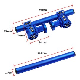 Adjustable Motorcycle Handlebars 7/8" 22mm CNC Aluminum Steering Handle Bar Set Fit for 125cc Motorcycle Pit Bike Dirt Bike (Blue)