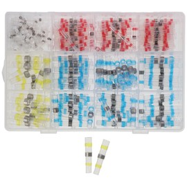 Fudeshe 270PCS Insulated Electrical Butt Terminals,Heat Shrink Wire Connectors Home,4 Sizes Heat Shrink Wire Connectors,Marine Grade Heat Shrink Wire Connectors