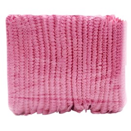 [Komorebiya] Non-woven Hair Cap, Commercial Use, Disposable, 100 Pieces, Laboratory, Factory, Cooking, Hygienic Hat, Medical Cap, Lunch Hat, Protect, Hair Loss, Mesh Gather (L, Pink)