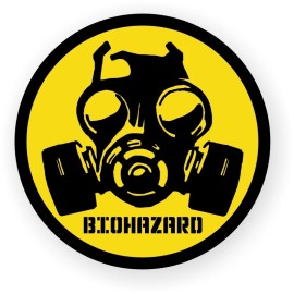 Unbranded/Generic 10 pack Gas Mask Biohazard Symbol Hard Hat Decals Motorcycle Helmet Stickers