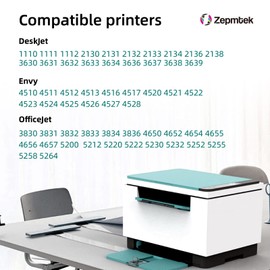 Printer for HP 63XL Ink Cartridge Combo Pack|for HP Ink 63 HP63XL HP63|for HP 63 Ink|Fit for HP OfficeJet 4650 5255 3830 4650 5200 Series; Envy 4520 4510 Series; DeskJet 1112 2130 3630Series;|2 Pack