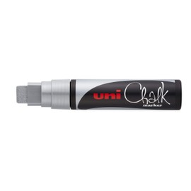 uni-ball 186611 Marker Plain Chalk with Wide Chisel Tip Silver, Letter Print, 1 stück (1er Pack)