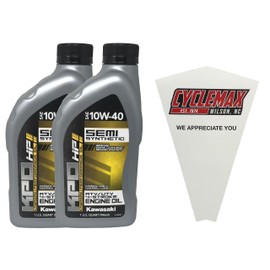 Cyclemax Two Pack compatible with Kawasaki KPO Semi Synthetic ATV/UTV 10W-40Oil K61027-300-01Q Contains Two Quarts and a Funnel