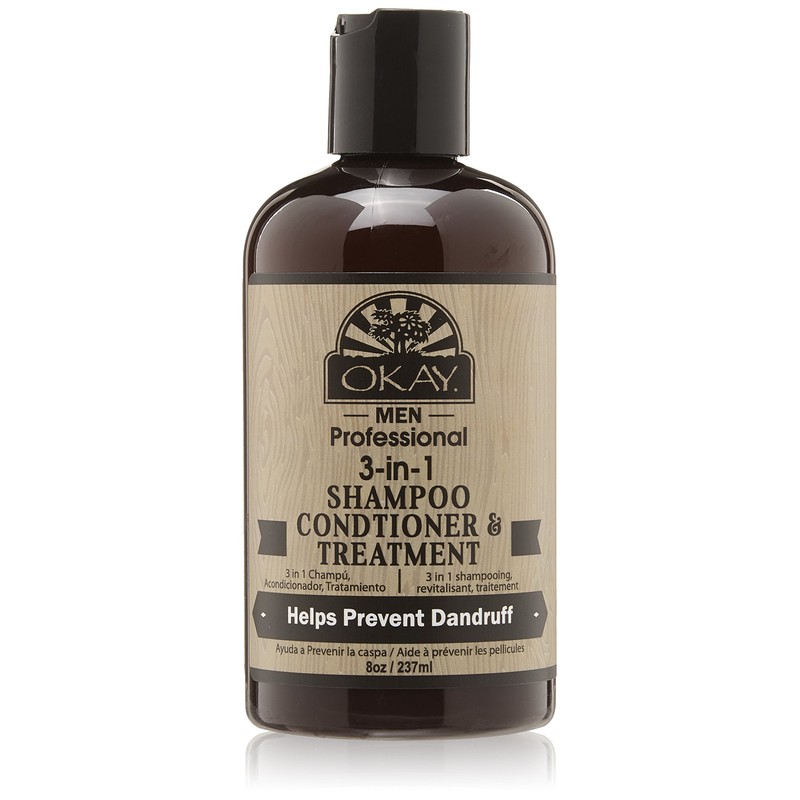 Okay 3 In 1 Men Shampoo Conditioner Treatment, natural scent